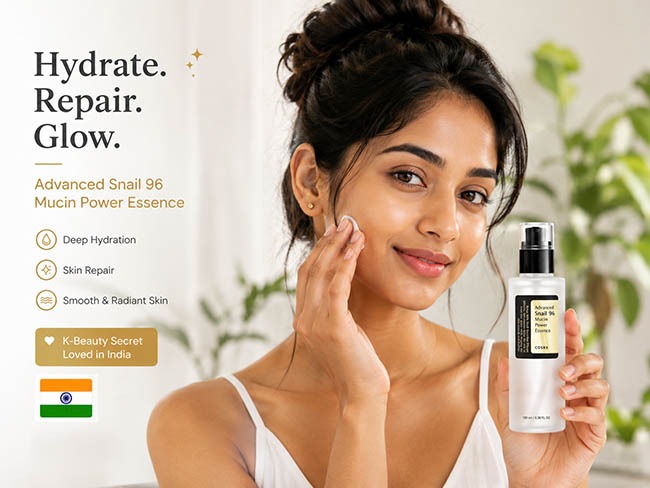 Best Korean Beauty Products for Indian Skin 2 COSRX Advanced Snail 96 Mucin Power Essence