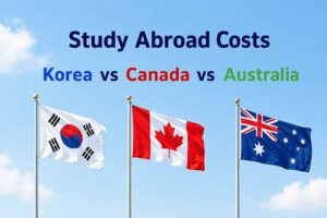 real cost of studying in korea vs canada australia 2